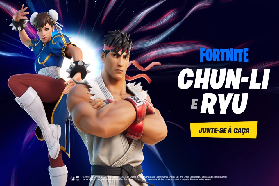 Fortnite: crossover com Street Fighter traz skins de Ryu e Chun-Li