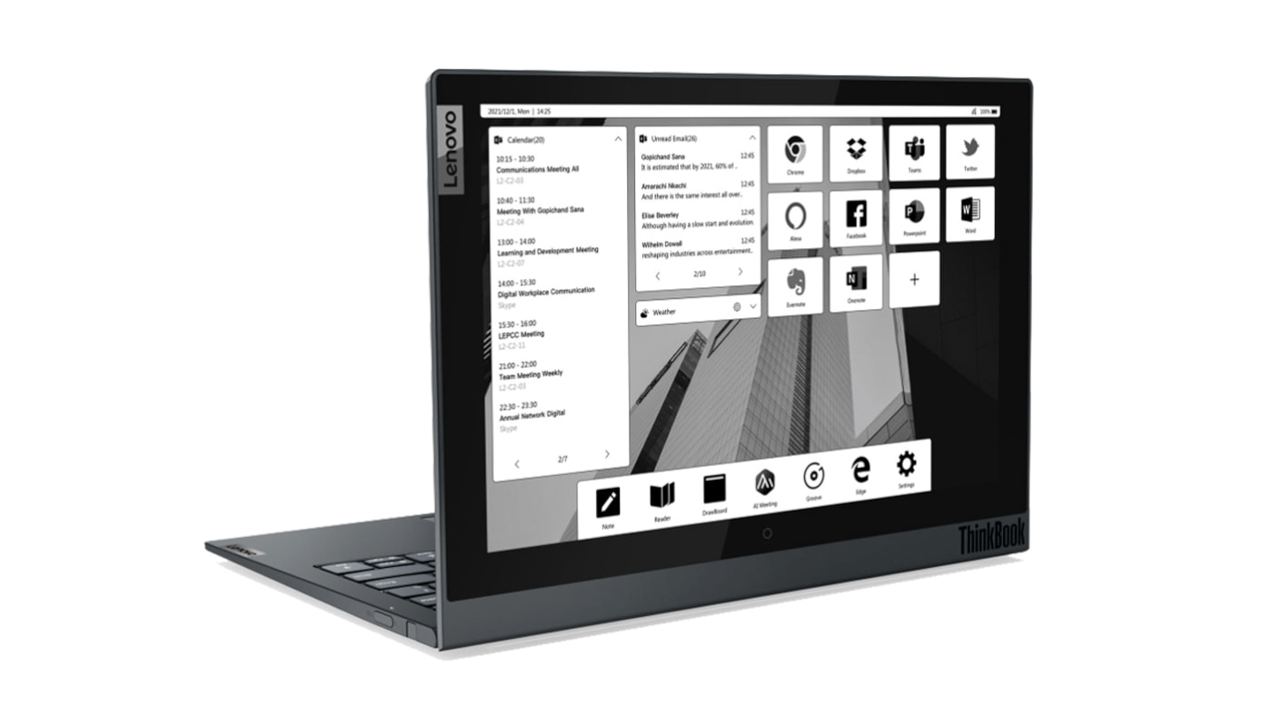 Lenovo anuncia notebook ThinkBook Plus com tela e-Ink de 12 polegadas
