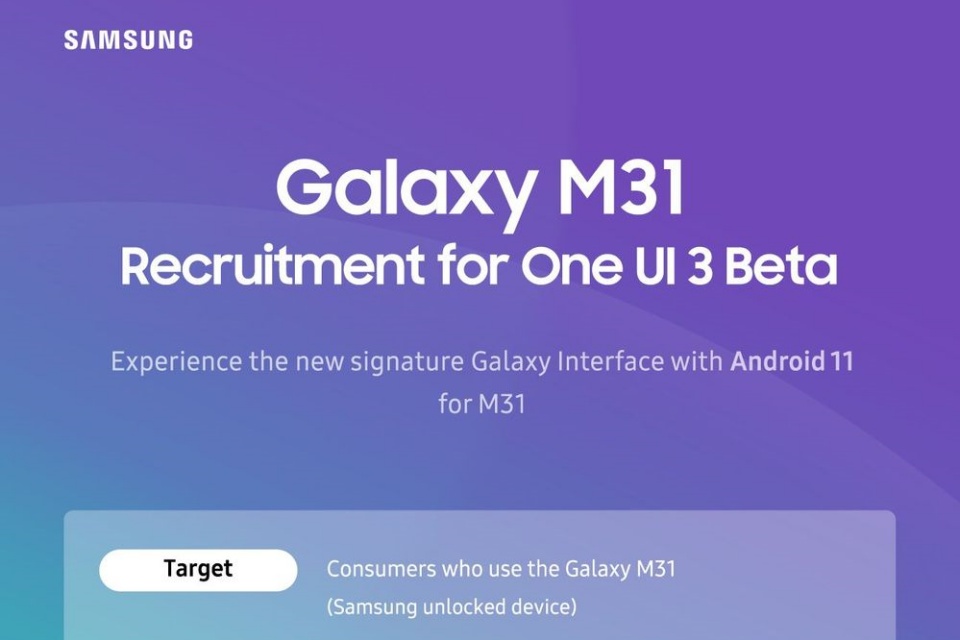 Samsung libera beta da One UI 3 para os celulares Galaxy A e M